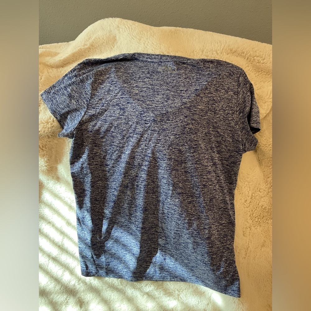 Under Armour Women's Heathered Blue V-Neck Tee - Picture 3 of 3